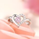 Carry Her Heart Close – Birthstone Heart Ring in Sterling Silver – A Timeless Token for Her - Image 4