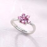 Celebrate Unconditional Love – Sterling Silver Paw Print Birthstone Ring – For Cherished Pet Lovers - Image 2