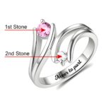 Celebrate Eternal Bonds – Engraved Double Birthstone Ring – For Soulmates and Loved Ones - Image 2