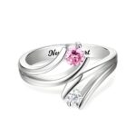 Celebrate Eternal Bonds – Engraved Double Birthstone Ring – For Soulmates and Loved Ones - Image 3