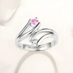 Celebrate Eternal Bonds – Engraved Double Birthstone Ring – For Soulmates and Loved Ones - Image 4