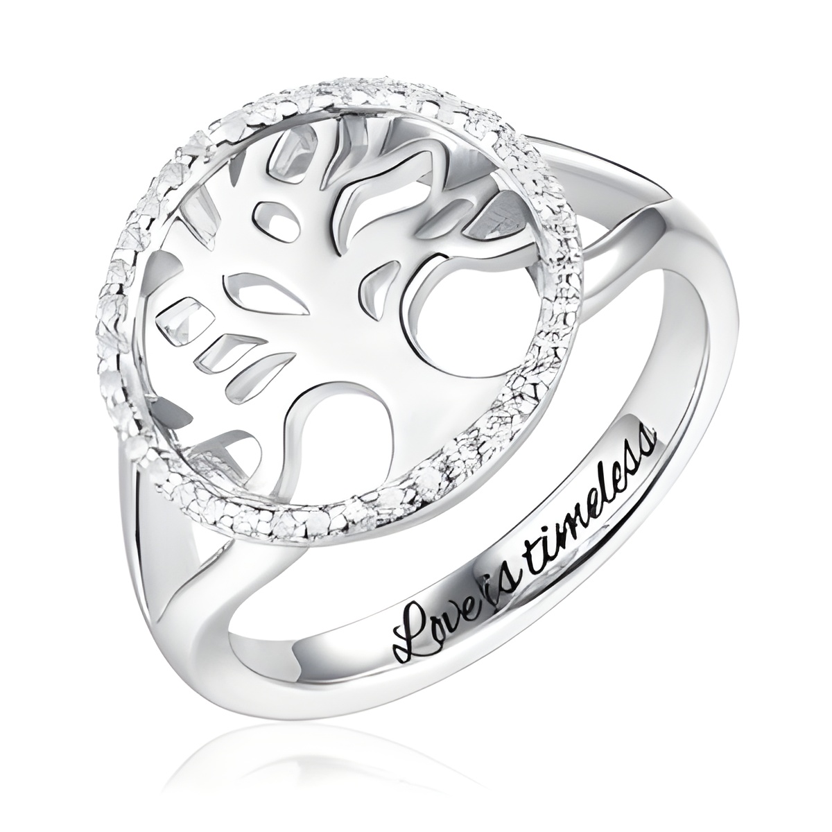 Engraved tree of life family ring for cherished moments