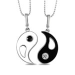 Embrace Harmony – Dual Birthstone Ying Yang Necklace Set – A Symbol of Connection for Two Souls - Image 2