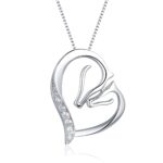 Embrace the Unbreakable Bond – Sterling Silver Mother and Baby Horse Necklace – For Cherished Mothers - Image 2