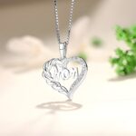Hold Her Close – Sterling Silver Heart Necklace for Mom – A Loving Embrace in Every Sparkle - Image 2