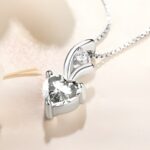 Embrace Your Unique Love – Heart-Shaped Birthstone Necklace in Sterling Silver – For Her Cherished Moments - Image 2