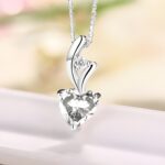 Embrace Your Unique Love – Heart-Shaped Birthstone Necklace in Sterling Silver – For Her Cherished Moments - Image 3