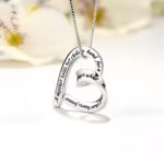 Embrace a Mother's Eternal Love – Sterling Silver Heart Necklace – For Mom's Tender Moments - Image 2