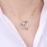 Embrace a Mother's Eternal Love – Sterling Silver Heart Necklace – For Mom's Tender Moments - Image 4