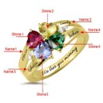 Embrace Your Family's Heartbeat – Four Heart Birthstone Name Ring – A Cherished Keepsake for Mom - Image 2