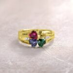 Embrace Your Family's Heartbeat – Four Heart Birthstone Name Ring – A Cherished Keepsake for Mom - Image 3