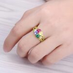 Embrace Your Family's Heartbeat – Four Heart Birthstone Name Ring – A Cherished Keepsake for Mom - Image 5