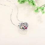 Embrace Love's Circle – Heart Cage Necklace with Birthstones – A Cherished Keepsake for Mothers & Grandmothers - Image 3