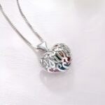 Embrace Love's Glow – Heart Cage Necklace with Birthstones – A Cherished Keepsake for Mom & Grandmother - Image 2