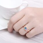 Celebrate Eternal Bonds – Two Birthstones Engraved Ring in Rose Gold – For Her, Forever Moments - Image 5