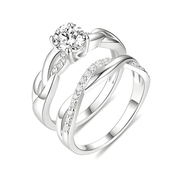 Infinity love promise ring set for cherished moments