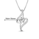 Embrace Your Heart's Story – Sterling Silver Love Necklace with Birthstone – For Cherished Moments Together - Image 2