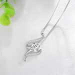 Embrace Your Heart's Story – Sterling Silver Love Necklace with Birthstone – For Cherished Moments Together - Image 3