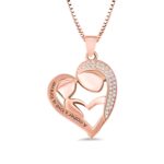 Rose gold mother daughter necklace celebrating eternal bonds