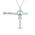 Embrace Eternal Faith – Infinity Cross Necklace with Birthstone – A Cherished Symbol of Blessing and Light - Image 2