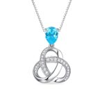 Sterling Silver Birthstone Knot Necklace for loved ones