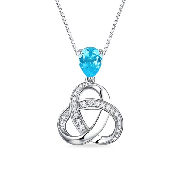 Sterling Silver Birthstone Knot Necklace for loved ones