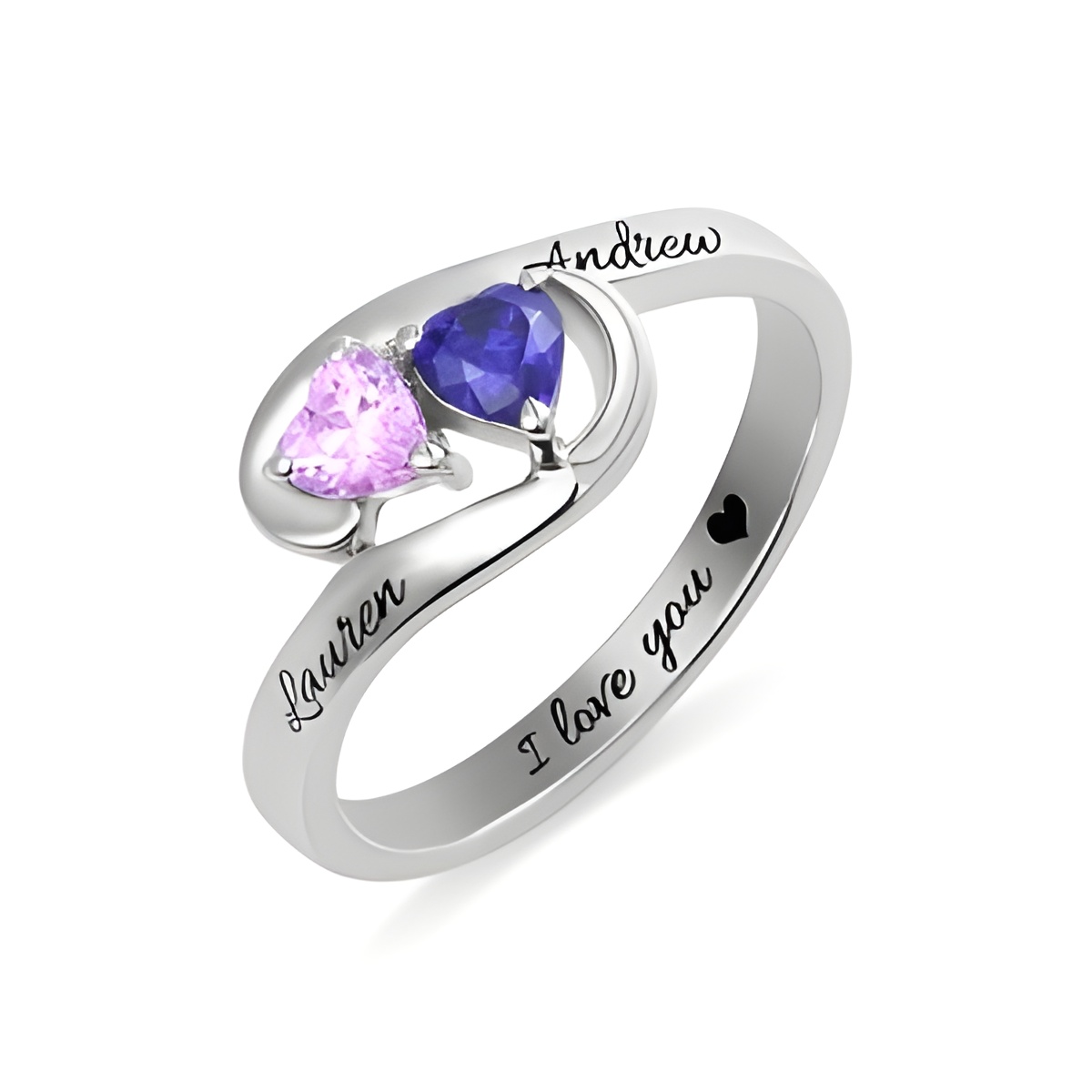 CG187_featured Two Heart Birthstone Promise Ring for loved ones