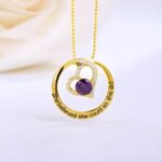 Embrace Her Strength – Open Heart Birthstone Necklace – For Moments of Courage and Hope - Image 2