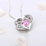 Embrace Endless Love – Triple Heart Birthstone Necklace – A Cherished Mother's Day Treasure - Image 3