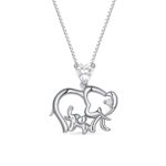 Birthstone elephant necklace for mom's love