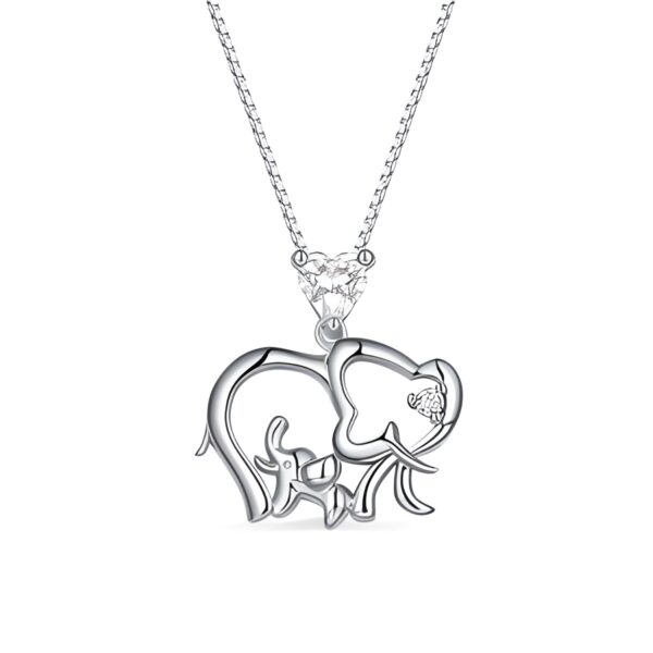 Birthstone elephant necklace for mom's love