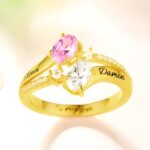 Embrace Your Story – Handcrafted Double Oval Birthstone Ring – A Timeless Treasure for Her - Image 4