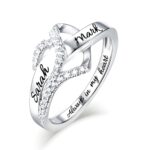Heart-shaped CZ ring for her, embracing love's sparkle