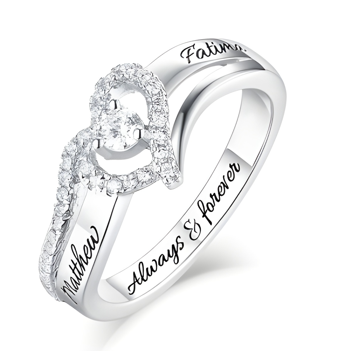 Personalized engraved silver ring for heartfelt moments