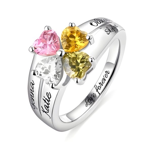 Personalized birthstone ring for mom's cherished moments