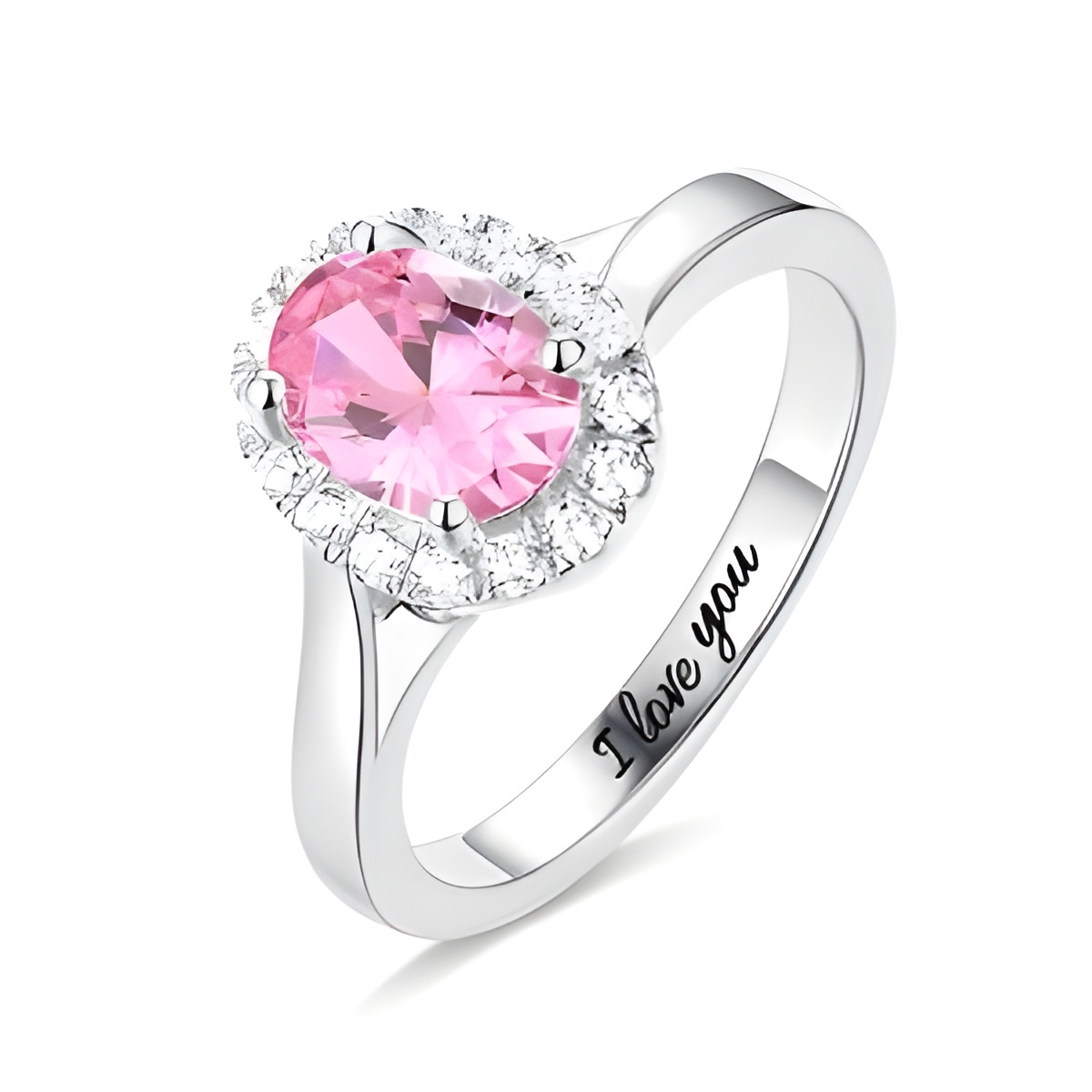 Personalized birthstone halo ring for heartfelt moments