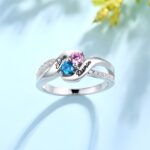 Embrace Your Story – Double Birthstones Promise Ring in Sterling Silver – A Symbol of Love and Connection - Image 4