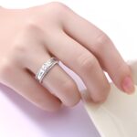 Embrace Eternal Bonds – Engraved Sterling Silver Promise Ring Set – A Symbol of Devotion for Loved Ones - Image 2