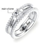 Embrace Eternal Bonds – Engraved Sterling Silver Promise Ring Set – A Symbol of Devotion for Loved Ones - Image 4