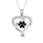 Heart paw print necklace for pet lovers