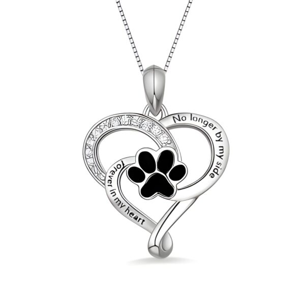 Heart paw print necklace for pet lovers
