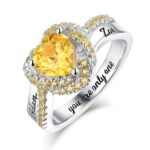 Heart-shaped birthstone ring gift for her