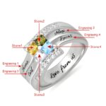 Celebrate Your Circle of Four – Handcrafted Sterling Silver Gemstone Ring – For Cherished Loved Ones - Image 2