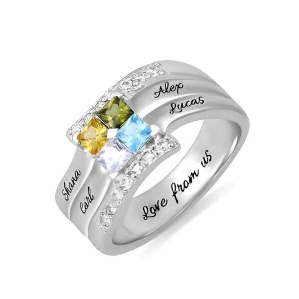 Personalized gemstone ring for loved ones