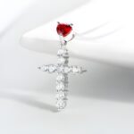 Embrace Faith and Love – Heart Birthstone Cross Necklace – A Cherished Keepsake for Every Month - Image 2
