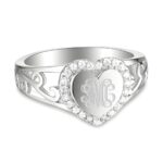 Carry Your Heart Close – Monogram CZ Heart Ring – A Timeless Treasure for Loved Ones - Image 2