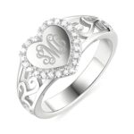 Monogram heart ring gift for loved ones