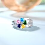 Embrace Every Heartbeat – Five Birthstone Heart Ring – A Cherished Keepsake for Mom - Image 4