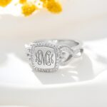 Embrace Eternal Elegance – Engraved Monogram Ring for Her Most Cherished Moments - Image 5