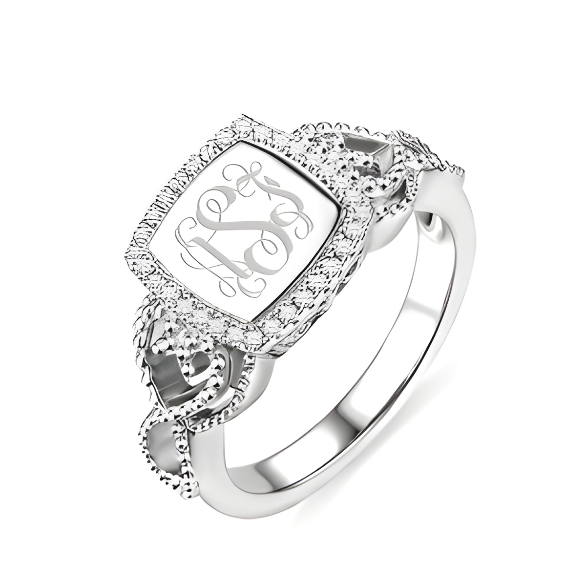 CG224_featured Engraved monogram ring for her cherished moments